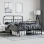 vidaXL Estructura de cama cabecero y pie de cama metal negro 140x200cm vidaXL Estructura de cama cabecero y pie de cama metal negro 140x200cm