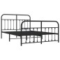 vidaXL Estructura de cama cabecero y pie de cama metal negro 140x200cm vidaXL Estructura de cama cabecero y pie de cama metal negro 140x200cm