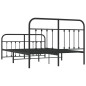 vidaXL Estructura de cama cabecero y pie de cama metal negro 140x200cm vidaXL Estructura de cama cabecero y pie de cama metal negro 140x200cm