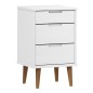 vidaXL Mesita de noche MOLDE madera maciza de pino blanca 40x35x65 cm