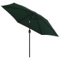 vidaXL Sombrilla voladiza con LED 3 m verde vidaXL Sombrilla voladiza con LED 3 m verde