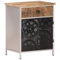 vidaXL Mesita de noche de madera de mango rugosa 40x30x50 cm 
