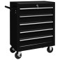vidaXL Carrito caja de herramientas 5 cajones negro vidaXL Carrito caja de herramientas 5 cajones negro