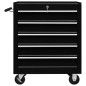 vidaXL Carrito caja de herramientas 5 cajones negro vidaXL Carrito caja de herramientas 5 cajones negro