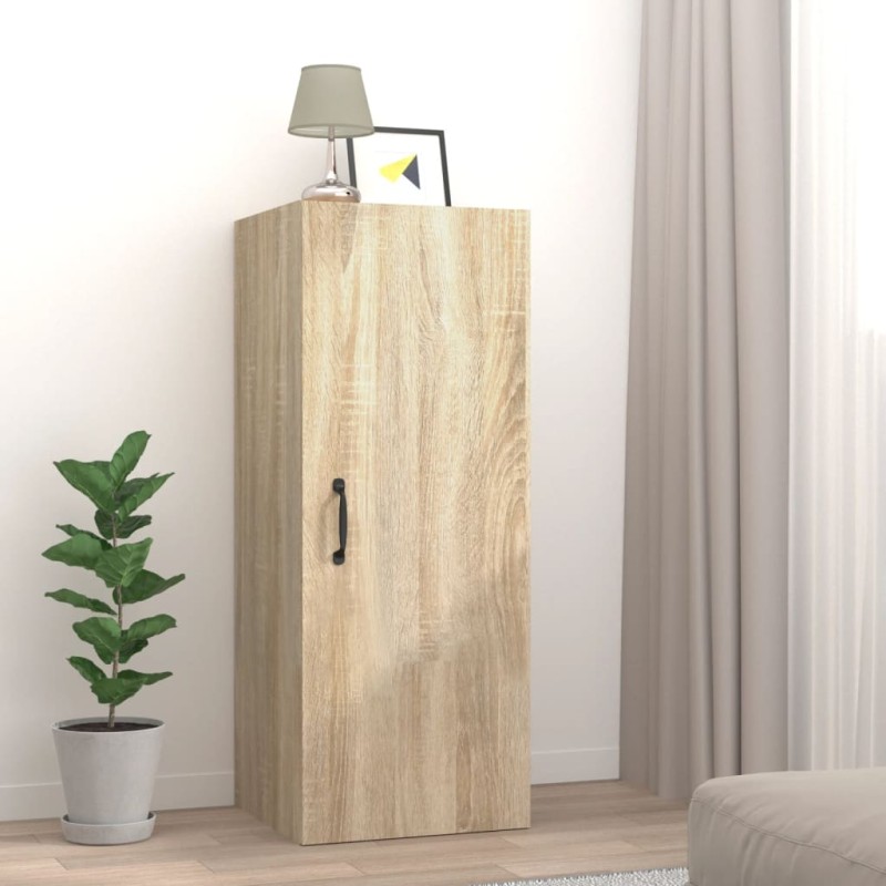 vidaXL Armario de pared madera contrachapada roble Sonoma 34,5x34x90cm vidaXL Armario de pared madera contrachapada roble Sonoma 34,5x34x90cm
