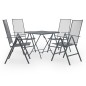 vidaXL Juego de muebles de comedor de jardín 5 piezas acero antracita vidaXL Juego de muebles de comedor de jardín 5 piezas acero antracita