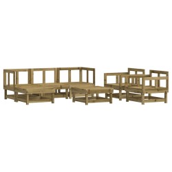 vidaXL Juego de muebles de jardín 7 pzas madera de pino impregnada