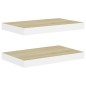 vidaXL Estante flotante de pared 2 uds MDF roble y blanco 40x23x3,8 cm vidaXL Estante flotante de pared 2 uds MDF roble y blanco 40x23x3,8 cm