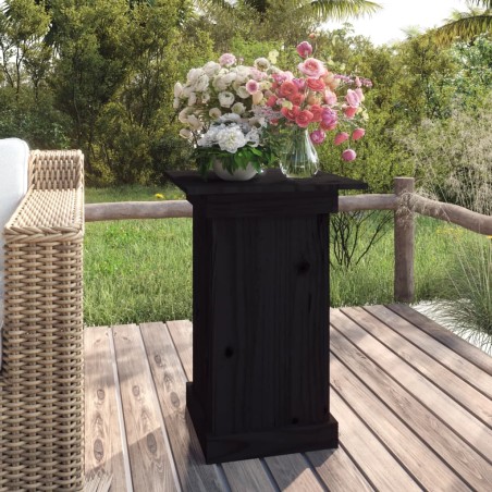vidaXL Soporte para plantas madera maciza de pino negro 40x40x60 cm