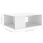 vidaXL Mesa de centro madera contrachapada blanco 90x67x33 cm vidaXL Mesa de centro madera contrachapada blanco 90x67x33 cm