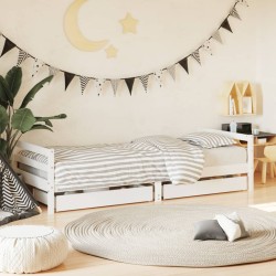 vidaXL Estructura cama niños con cajones madera pino blanco 80x200 cm