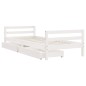 vidaXL Estructura cama niños con cajones madera pino blanco 80x200 cm vidaXL Estructura cama niños con cajones madera pino blanco 80x200 cm