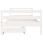 vidaXL Estructura cama niños con cajones madera pino blanco 80x200 cm vidaXL Estructura cama niños con cajones madera pino blanco 80x200 cm