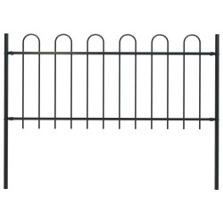 vidaXL Valla de jardín con puntas de aro acero negro 1,7 m