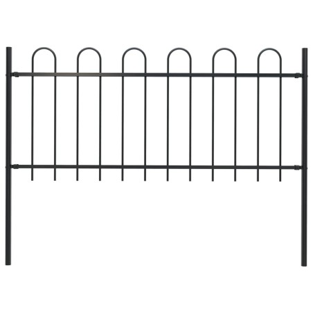 vidaXL Valla de jardín con puntas de aro acero negro 1,7 m