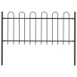 vidaXL Valla de jardín con puntas de aro acero negro 1,7 m