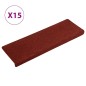 vidaXL Alfombrilla de escaleras 15 uds tela punzonada rojo 65x21x4 cm vidaXL Alfombrilla de escaleras 15 uds tela punzonada rojo 65x21x4 cm