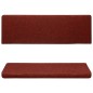 vidaXL Alfombrilla de escaleras 15 uds tela punzonada rojo 65x21x4 cm vidaXL Alfombrilla de escaleras 15 uds tela punzonada rojo 65x21x4 cm