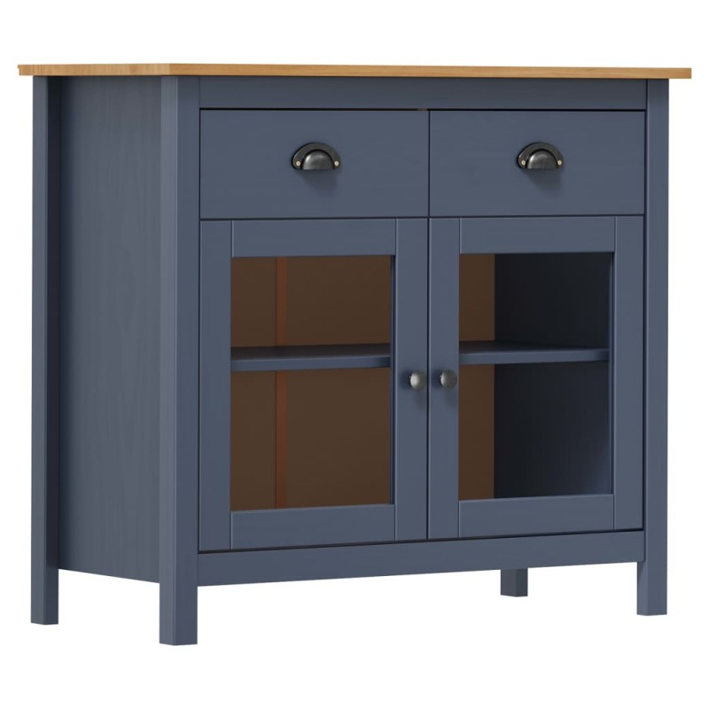 vidaXL Mesita de noche Hill madera maciza de pino gris 90x40x80 cm vidaXL Mesita de noche Hill madera maciza de pino gris 90x40x80 cm