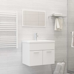vidaXL Conjunto de muebles de baño 2 piezas contrachapada blanco