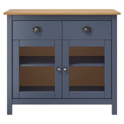 vidaXL Mesita de noche Hill madera maciza de pino gris 90x40x80 cm