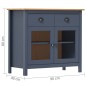 vidaXL Mesita de noche Hill madera maciza de pino gris 90x40x80 cm vidaXL Mesita de noche Hill madera maciza de pino gris 90x40x80 cm