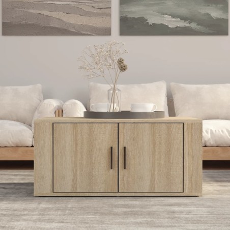 vidaXL Mesa de centro madera contrachapada roble Sonoma 80x50x36 cm