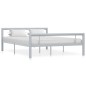 vidaXL Estructura de cama de metal gris y blanco 160x200 cm vidaXL Estructura de cama de metal gris y blanco 160x200 cm