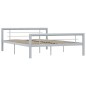 vidaXL Estructura de cama de metal gris y blanco 160x200 cm vidaXL Estructura de cama de metal gris y blanco 160x200 cm
