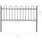 vidaXL Valla de jardín con puntas de aro acero negro 1,7 m