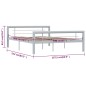 vidaXL Estructura de cama de metal gris y blanco 160x200 cm vidaXL Estructura de cama de metal gris y blanco 160x200 cm