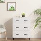 vidaXL Aparador de madera contrachapada blanco brillante 69,5x34x90 cm vidaXL Aparador de madera contrachapada blanco brillante 69,5x34x90 cm