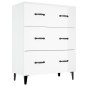 vidaXL Aparador de madera contrachapada blanco brillante 69,5x34x90 cm vidaXL Aparador de madera contrachapada blanco brillante 69,5x34x90 cm