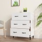 vidaXL Aparador de madera contrachapada blanco brillante 69,5x34x90 cm vidaXL Aparador de madera contrachapada blanco brillante 69,5x34x90 cm