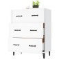 vidaXL Aparador de madera contrachapada blanco brillante 69,5x34x90 cm vidaXL Aparador de madera contrachapada blanco brillante 69,5x34x90 cm
