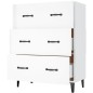 vidaXL Aparador de madera contrachapada blanco brillante 69,5x34x90 cm vidaXL Aparador de madera contrachapada blanco brillante 69,5x34x90 cm