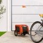 vidaXL Remolque de bicicleta mascotas hierro tela Oxford naranja negro vidaXL Remolque de bicicleta mascotas hierro tela Oxford naranja negro