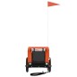 vidaXL Remolque de bicicleta mascotas hierro tela Oxford naranja negro vidaXL Remolque de bicicleta mascotas hierro tela Oxford naranja negro