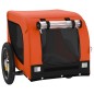 vidaXL Remolque de bicicleta mascotas hierro tela Oxford naranja negro vidaXL Remolque de bicicleta mascotas hierro tela Oxford naranja negro