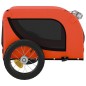 vidaXL Remolque de bicicleta mascotas hierro tela Oxford naranja negro vidaXL Remolque de bicicleta mascotas hierro tela Oxford naranja negro