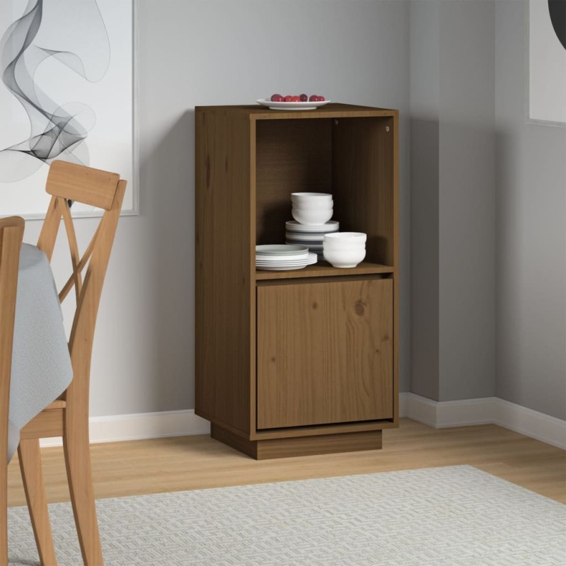 vidaXL Aparador de madera maciza de pino marrón miel 38x35x80 cm vidaXL Aparador de madera maciza de pino marrón miel 38x35x80 cm