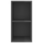 vidaXL Mueble TV de pared madera contrachapada gris brillo 37x37x72 cm
