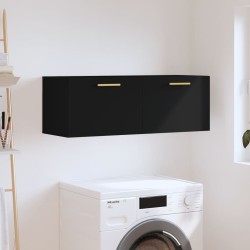 vidaXL Armario de pared madera de ingeniería negro 100x36,5x35 cm
