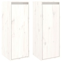 vidaXL Armario de pared 2 uds madera maciza de pino blanco 30x30x80 cm