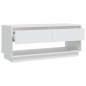 vidaXL Mueble para TV madera contrachapada blanco 102x41x44 cm