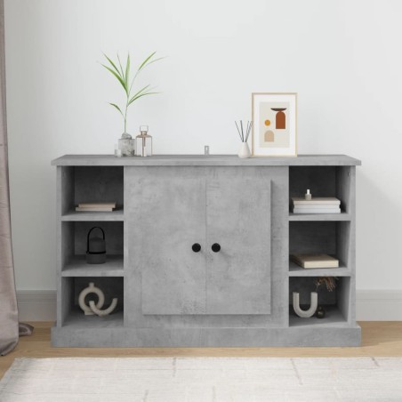 vidaXL Aparador de madera contrachapada gris hormigón 100x35,5x60 cm