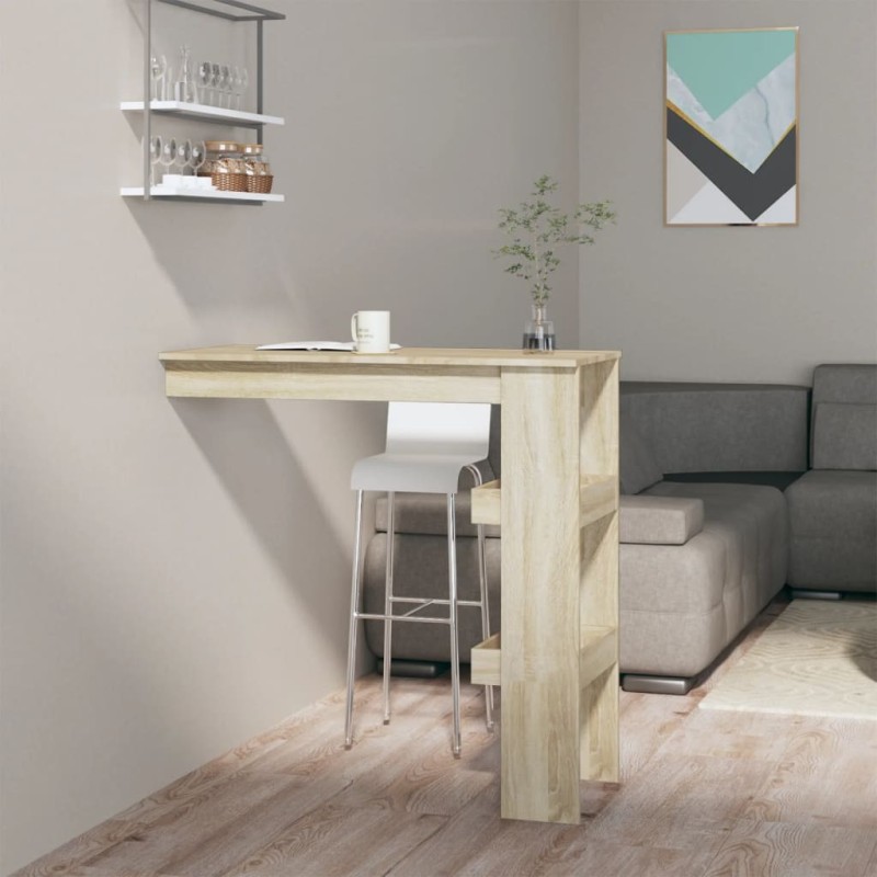 vidaXL Mesa de bar de pared contrachapada roble Sonoma 102x45x103,5cm vidaXL Mesa de bar de pared contrachapada roble Sonoma 102x45x103,5cm