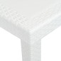 vidaXL Mesa de jardín plástico aspecto de ratán blanco 220x90x72 cm 