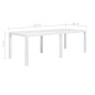vidaXL Mesa de jardín plástico aspecto de ratán blanco 220x90x72 cm 