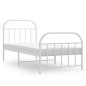 vidaXL Estructura cama metal con cabecero y pie cama blanca 90x200 cm